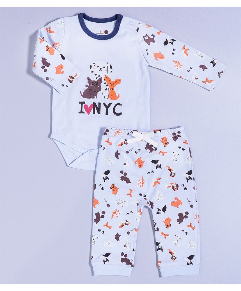 Pijama Bebê Algodão Pima Basics Puppy Lover Cookie Dreams - cookiedreams