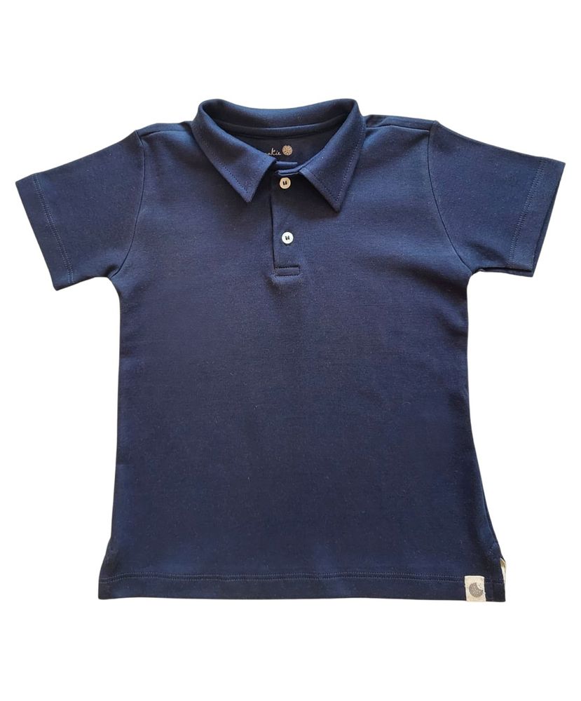 Camisa-Infantil-Algodao-Pima-Polo-Azul-Marinho-da-Cookie-Dreams-Com-Estampas-Exclusivas